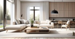 Nowoczesny salon z jadalnią - aranżacje